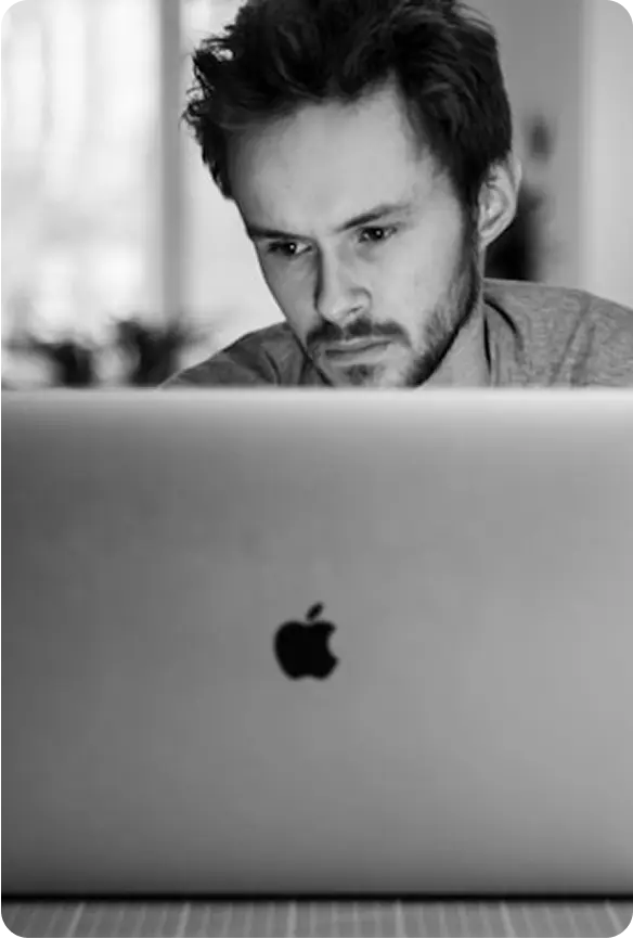 Laptop with person